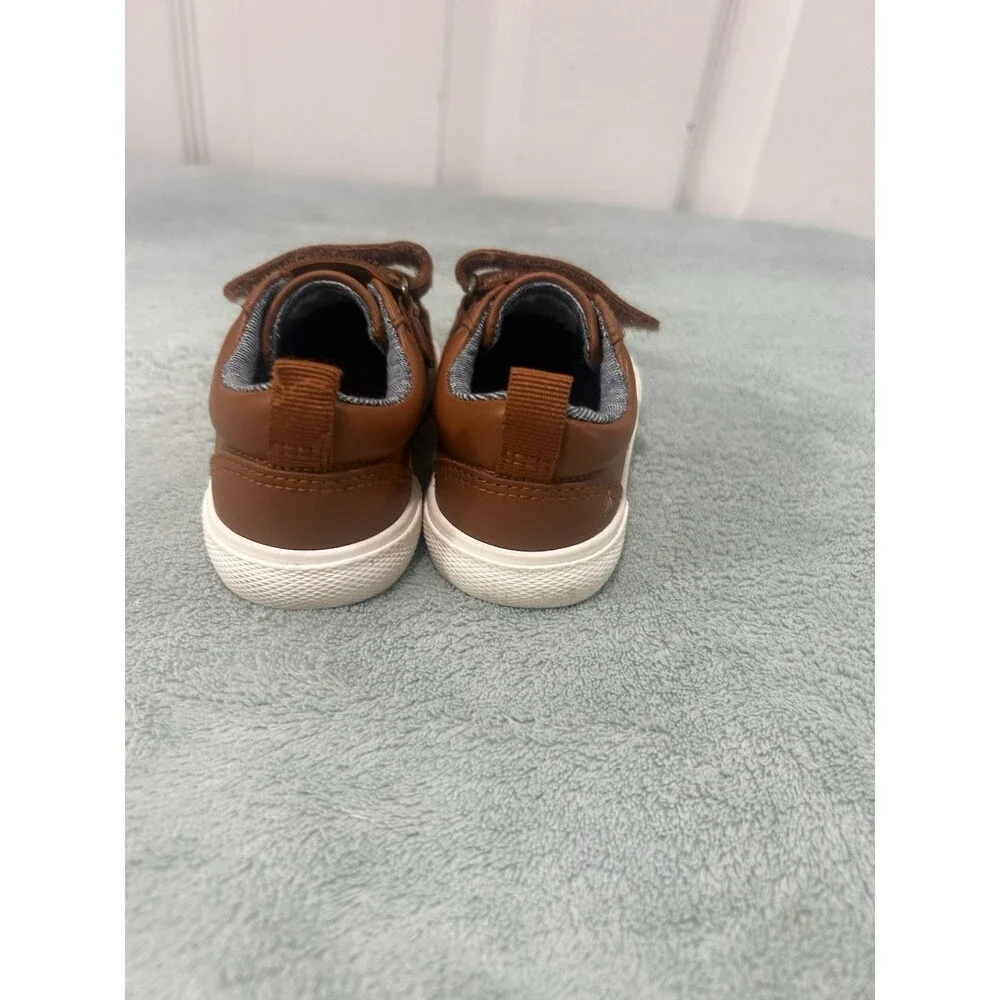 Cat & Jack Toddler Boys Brown Hook & Loop Sneakers Size 5